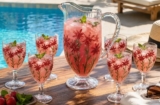 Conjunto Jarra com 6 Taças Red Flower 1,3L/320ml Cristal Wolff