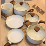 Conjunto Jogo 6 Panelas Pratic Cook Vanilla Marmol Indução Mimo