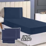 Conjunto Lençol Solteiro 2 Pcs Com Fronha Cama Box 400 Fios
