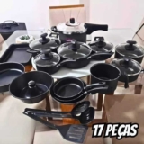 Conjunto Panelas 17 Pc Antiaderente Panela Pressão 4,5l