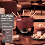 Conjunto para Fondue Brinox 10 Peças 16cm 1,25 Litros Aço Inox