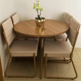 Conjunto Sala de Jantar 4 Cadeiras San Francisco Carraro Freijó com Rosê