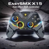 Controle Sem Fio EasySMX X15 RGB, Hall Effect Cupom