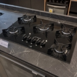Cooktop 5 Bocas Atlas Agile Up Preto Com Mesa de Vidro e Mega Chama