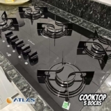 Cooktop 5 Bocas Preto com Mesa de Vidro Atlas Agile Up Bivolt