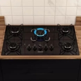 Cooktop Itatiaia Essencial 5 Bocas Mesa Vidro Preto Bivolt Preto 127/220v