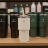 Copo Térmico de Aço Inoxidável 591ml, com Canudo e Tampa, Garrafa Termica Isolada a Vácuo Copos Garrafas Termo Pequeno Para Viagem Portátil, Para Água, Chá Gelado, Café, Smoothies e Muito Mais