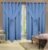 Cortina 100% Corta Luz Com Forro Blackout PVC Com Voil 2,00M X 2,50M Azul Para Varão Simples