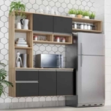 Cozinha Compacta Sol 5 Portas 1 Gav Cor Teka/Onix