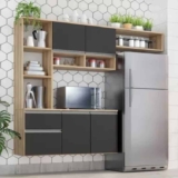 Cozinha Compacta Sol 5 Portas 1 Gav Cor Teka/Onix