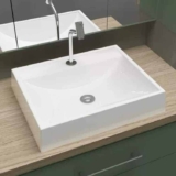 Cuba pia branca de apoio coral 50×40 para banheiro lavabo Beltempo BT-2171