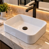 Cuba Pia Para Banheiro Lavabo Apoio Sobrepor Luxo Branco