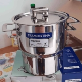 Cuscuzeira Tramontina Brava Em Aço Inox Com Alças E Tampa 14 Cm 2, 1 L Tramontina Inox Cuscuzeira Aco Inox Brava