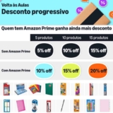 Desconto progressivo volta às aulas com até 20% OFF na Amazon!