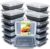 Enther Recipientes para preparação de refeições Compartimento único, 20 Pack 1 Compartment, Microwave/Dishwasher/Freezer Safe,Portion Control (28 oz), 1