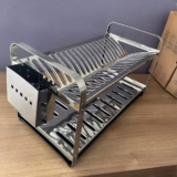 Escorredor De Pratos Em Inox Fixo 20 Pratos C/ Porta-talher.