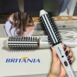 Escova Modeladora Britânia 2 em 1 Branca BEC04 Bivolt