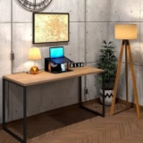 Escrivaninha E-led Brasil Escritório industrial vintage mdp de 150cm x 70cm x 60cm lâmina dourada