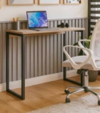 Escrivaninha Industrial Mesa Estudo Aparador Office Aço Mdf