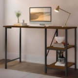 Escrivaninha Mesa Office Estudo Estilo Industrial Cor Preto Imbuia 1,10m KLM