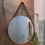 Espelho Adnet De Parede Escandinavo 60cm Com Suporte Cor Preto – Ideal como Espelho Para Banheiro, Sala ou Quarto. Redondo e Grande, Perfeito para Penteadeira e Maquiagem