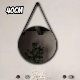 Espelho Adnet Redondo 40cm com Alça e Suporte para Sala Quarto Banheiro Hall – Outlet Dos Espelhos