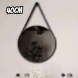 Espelho Adnet Redondo 40cm com Alça e Suporte para Sala Quarto Banheiro Hall – Outlet Dos Espelhos