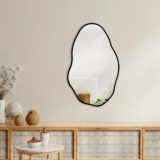 Espelho Orgânico Loja Sala 80×50 Grande Banheiro Elegante Moldura Preto
