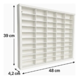 Estante Em Mdf Para 50 Nichos Com Acrílico Branca 1:64