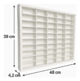 Estante Em Mdf Para 50 Nichos Com Acrílico Branca 1:64