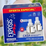 Exposis Casa, Repelente Elétrico Líquido para Tomada, Refil, Sala e Quarto, Alta eficácia, Até 4 semanas de Proteção, 2 Unidades de 32,9ml