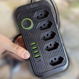 Extensão 5 Tomadas E 4 Usb 1 Pd Led Bivolt Power 110v/220v