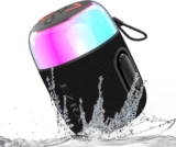 EZRA Caixa de Som Portátil com Luz de Ritmo RGB, Super Mini Bluetooth Speaker Hi-Fi TWS para Party e Viagens ao Ar Livre