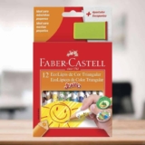Faber-Castell 12.3012AP EcoLápis Triangular Jumbo – Lápis de Cor, Apontador incluído com Depósito, 12 Cores