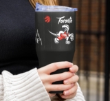 FANMATS Copo de aço inoxidável NBA Toronto Raptors City Edition 850.5 g – Revestimento em pó de parede dupla isolado e durável – Design City Edition, mantém as bebidas quentes e frias por horas