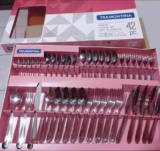 Faqueiro Aço Inox com Faca para Churrasco com 42 Peças Tramontina Laguna.