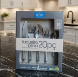 Faqueiro De Aço Inox Siena 20 Peças Brinox 5109/455 Cor Prateado