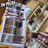 Faqueiro Jogo De Talheres Aço Inox Conjunto 24 Peças Premium