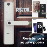 Fechadura Digital de Embutir, Wi-Fi com Biometria, Elsys, SAX, Prata – Abertura via Biometria, Senha Numérica, Aplicativo, Camera