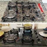 FISCHER COOKTOP À GÁS 4 BOCAS TRIPLA CHAMA FIT LINE MESA VIDRO PRETO BIVOLT – 26299-57078