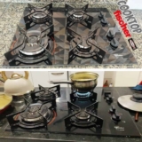 FISCHER COOKTOP À GÁS 4 BOCAS TRIPLA CHAMA FIT LINE MESA VIDRO PRETO BIVOLT – 26299-57078