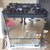 Fogão 5 Bocas Preto com Frente em Vidro Espelhado e Mesa de Vidro Dako Magister Style 110V/220V