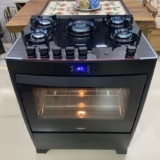 Fogão 5 Bocas Preto com Mesa de Vidro e Timer Digital Dako Supreme Black Glass Bivolt