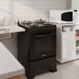 Fogão Suggar Cook Glass 4 Queimadores Mesa Vidro Preto Bivolt FGVCG410PT
