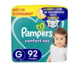 Fralda Pampers Confort Sec Tamanho G, 92 Unidades