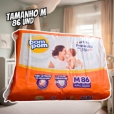 Fralda Pom Pom Protek Proteção de Mãe Hiper M 86 Unidades