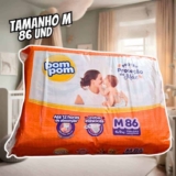 Fralda Pom Pom Protek Proteção de Mãe Hiper M 86 Unidades