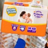 Fralda Pom Pom Protek Proteção de Mãe Mega M 48 Unidades