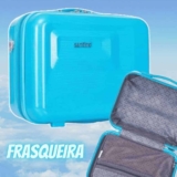 Frasqueira Necessarie de Viagens Wall Strret Média de mão PP+ABS Rígida Fechamento em Ziper com Organizador Interno, Azul, Santino – ATAF192M