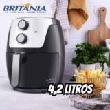 Fritadeira Air Fryer Britânia 4,2l 1500w Bfr38 Dura Mais Cor Preto 220V